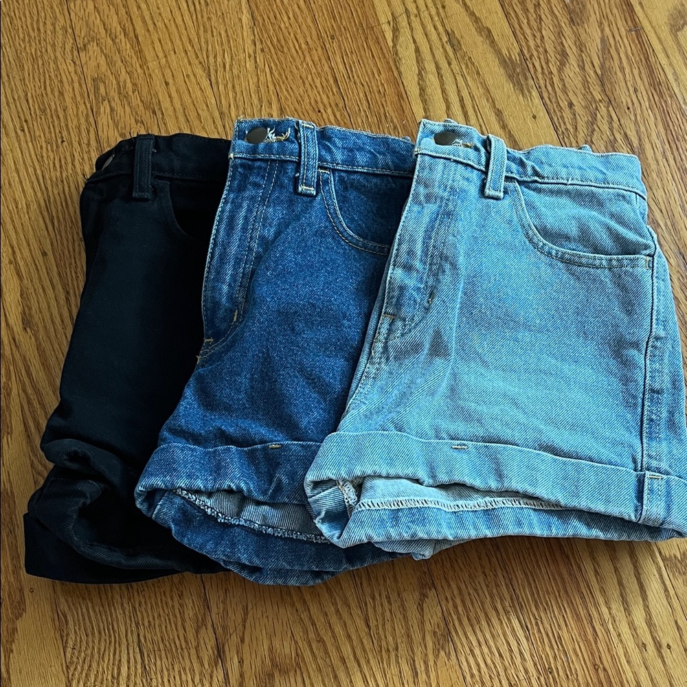 American Apparel High-Waisted Cuff Denim Shirts Bundle x3